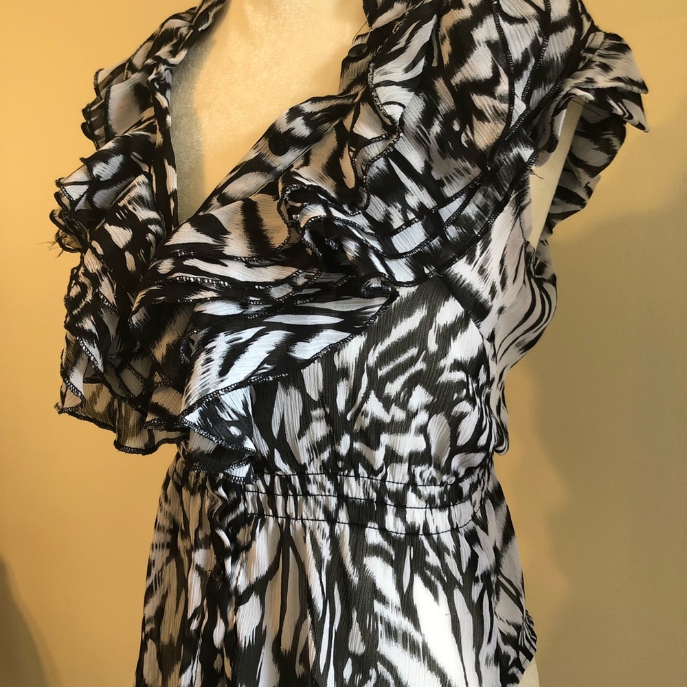 🦓 Zebra Print Ruffle Blouse 🦓 - Picture 2 of 2